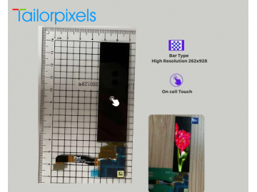 3.23英寸AMOLED显示屏, 条形屏, MIPI, 262x928像素, On-cell触摸, 适用于手持设备和其他商用设备