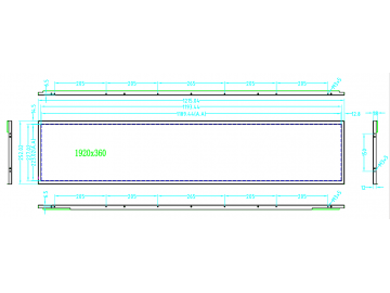 ZXGL47601 DV476FKB-NV0 47.6寸 1920X360 51pins LVDS接口 700亮度 高亮条形屏模组