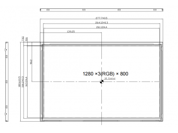 ZXGL-QV121WXB-N11-350nit 12.1寸 1280X800 LVDS接口 工业 宽温 350亮度屏模组