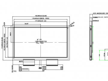 车载显示屏 8Inch 1280X720 高亮显示屏 LVDS 接口