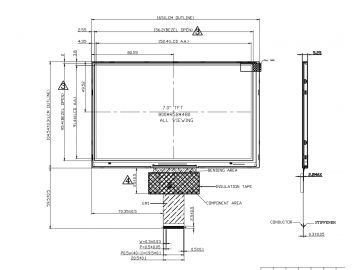 车载显示屏 7Inch 800x480 高亮显示屏 LVDS 接口
