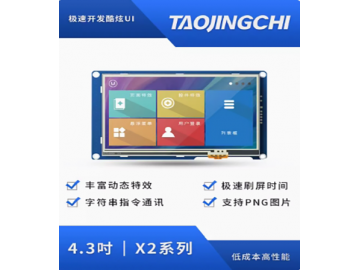 4.3寸480*272 串口屏 极速刷屏、字符串指令通讯、打造高端动态特效UI