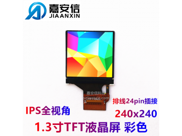 1.3寸TFT彩色屏LCD液晶屏IPS全视角分辨率240*240插接排线显示屏厂家
