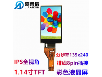 1.14TFT彩色屏LCD液晶屏IPS全视角分辨率135*240显示屏厂家