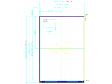 8.0吋、宽温-40~70、 高亮1000、 eDP接口/31pin