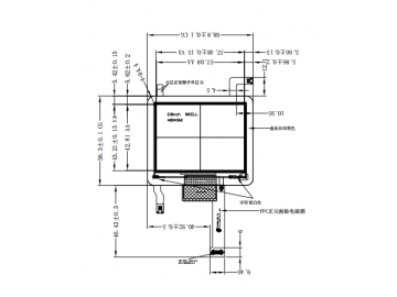 2.83寸TFT液晶显示屏 480*360 36PINS MIPI ST7102 INCELL 智能穿戴显示屏