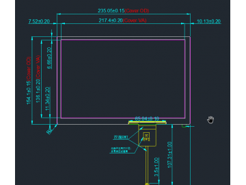 10.1寸低辐射国产电容触摸屏 G+F+F 16:10 增加屏蔽、加热功能 军工