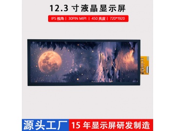 12.3寸LCD显示屏竖屏720*1920分辨率30PIN MIPI接口IPS视角液晶屏