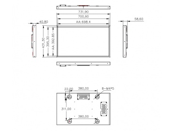 32寸, 1920*1080, 2000亮度, 51pins, LVDS接口 高亮屏, 广告机