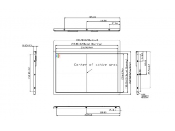 10.1寸, 1280*800, 1000亮度, 20pins, LVDS接口 高亮屏, 广告机