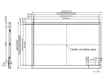 12.1寸, 1280*800, 1000亮度, 30pins, LVDS接口 高亮屏, 广告机