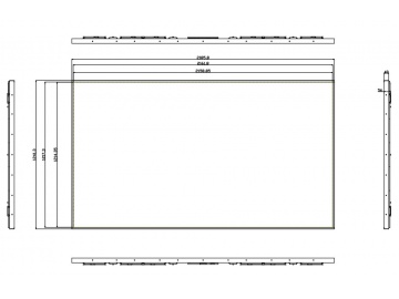 98寸, 3840*2160, 2000亮度, 56pins, V-by-One 8 lane接口 高亮屏, 广告机