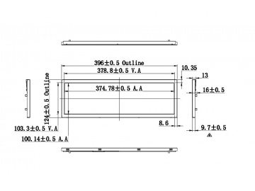 15.3寸 1280*342 1000亮度, 30pins LVDS接口, 高亮屏, 广告机