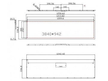 49寸, UHD 3840*942 700亮度, 51pins, V-by-One 8 lane, 高亮屏, 广告机