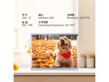 15寸液晶屏 1024*768 IPS液晶屏 450亮度 20PINS LVDS 工业屏 医疗屏 可定制高亮屏