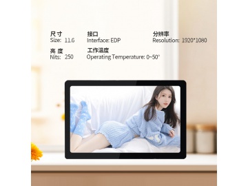 11.6寸TFT液晶显示屏 1920*1080 250亮度 EDP 工业屏/医疗屏/高亮屏总成