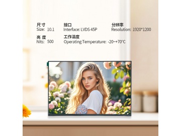10.1寸高亮屏 1920*1200 IPS液晶屏 500亮度 45PINS LVDS 工业屏 医疗屏 可定制高亮屏