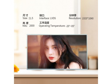 21.5寸高亮屏 1920*1080 IPS液晶屏 2000亮度 LVDS 高亮屏