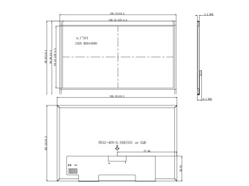 6.7寸TFT LCD液晶显示屏1920x1080 MIPI接口2000cd/m&sup2;高亮工业级户外可视液晶模组