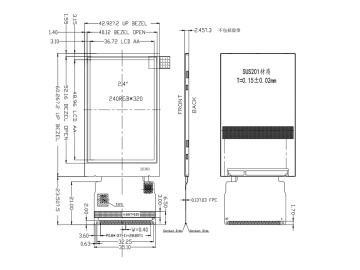 2.4寸TFT液晶显示屏 240*320 ST7789V驱动模组 MCU并口反射式低功耗便携屏