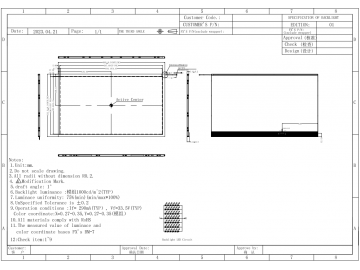 15.6寸 color active matrix TFT LCD module 1920*1280 分辨率 eDP接口 1000亮度