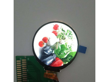 1.6", 400*400, 250亮度, 24pins, MIPI接口, IPS圆形屏, 应用于穿戴设备、智能家居、仪器仪表等领域