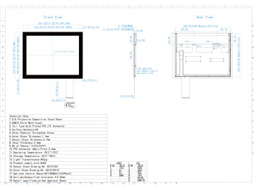 12.1寸触摸液晶显示屏模组 1024*768 500亮度 工业医疗液晶屏 20PINS LVDS 触控芯片ILI2511 电容触摸 框贴 IIC/USB触控接口