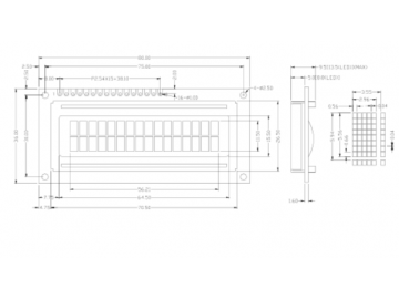 1602 LCD液晶显示屏. 1602黄绿 5V 黑字体带背光 LCD1602 外形尺寸 80.0X36.0X13.5