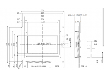 LCD 12864 图形液晶显示模块 图形 128X64 液晶显示屏