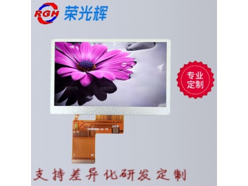 4.3寸480*272, 亮度450, 40pins RGB 24位, 横屏, 仪器仪表用LCD液晶屏