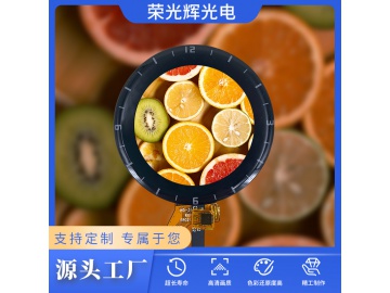 1.3寸240*240, 亮度320, 24pins 8位CPU接口, GC9A01, 带电容触摸 全视角显示屏, 圆形屏