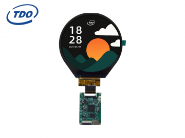 冠显3.4寸液晶圆形串口屏800*800带串口小板商业级无触摸