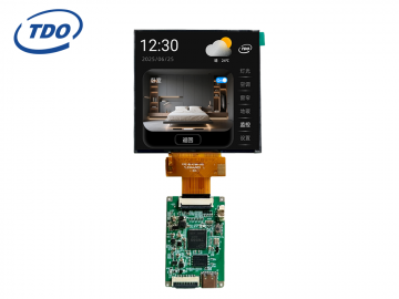 冠显3.4寸液晶方形串口屏480*480带串口小板商业级无触摸